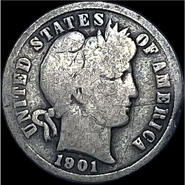 1901-S Silver Barber Dime NICELY CIRCULATED