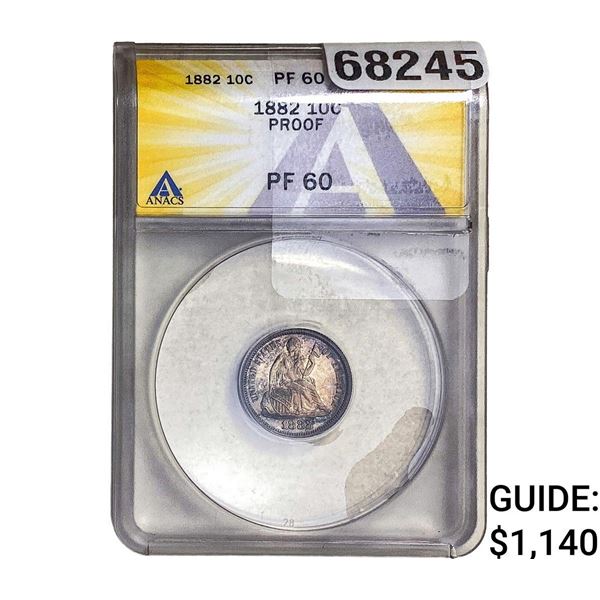 1882 Seated Liberty Dime ANACS PF60