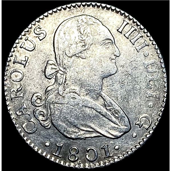 1801 Silver 2 Reales Mexico City Mint (Mo). HIGH GRADE