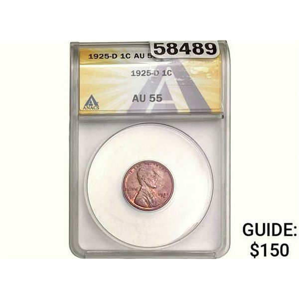 1925-D Wheat Cent ANACS AU55