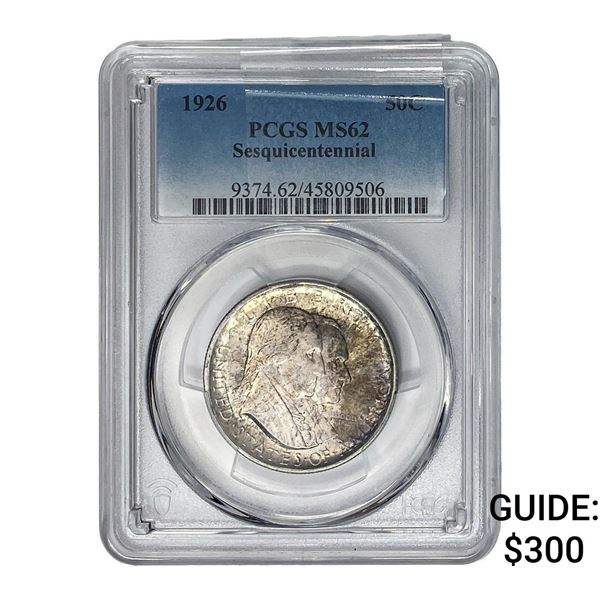 1926 Sesquicentennial Half Dollar PCGS MS62