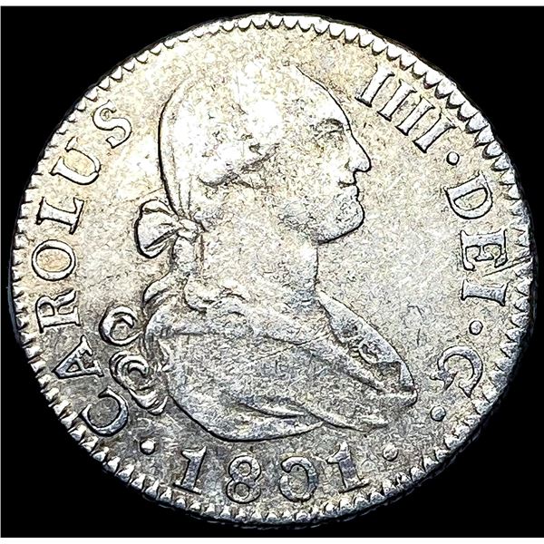 1801-Mo FM Mexico 2 Reales Silver Coin HIGH GRADE