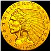 Image 1 : 1908 Indian Head $2.5 Gold Quarter Eagle CLOSELY UNCIRCULATED
