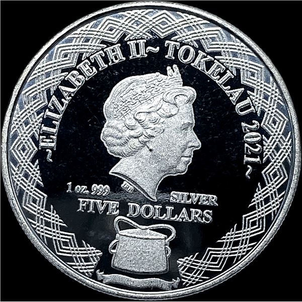 2021 Tokelau 1 oz Silver Five Dollars Scorpio GEM PROOF