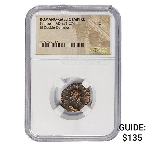 Romano-Gallic TetricusI, AD271-274 BIDbl-Denarius NGC F
