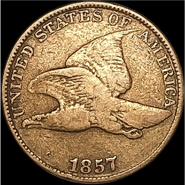 1857 Copper-Nickel Flying Eagle Cent NICELY CIRCULATED