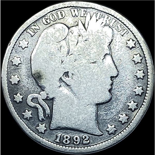 1892 Silver Half Dollar (Barber) NICELY CIRCULATED