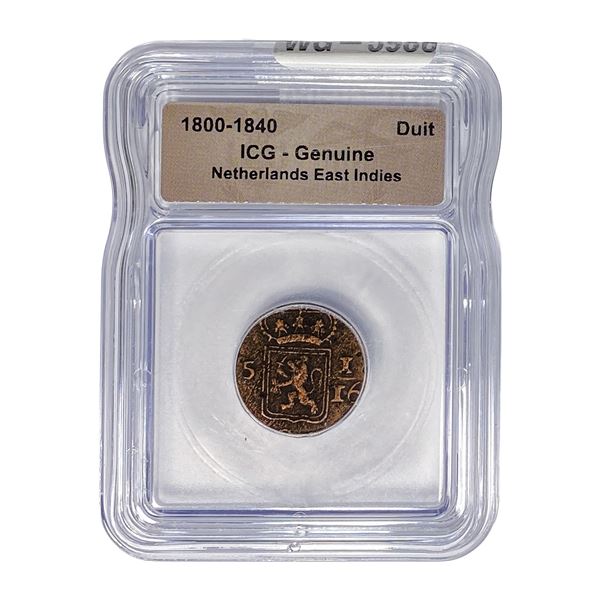 1800-1840 Netherlands East Indies Duit ICG Genuine