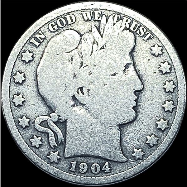 1904-S Silver Barber Half Dollar NICELY CIRCULATED