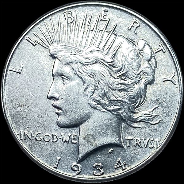 1934-S Silver Peace Dollar CHOICE AU