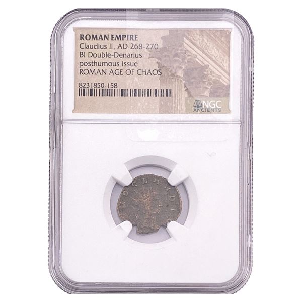 Roman Claudius II, AD 268-270 BI Dbl-Denarius NGC