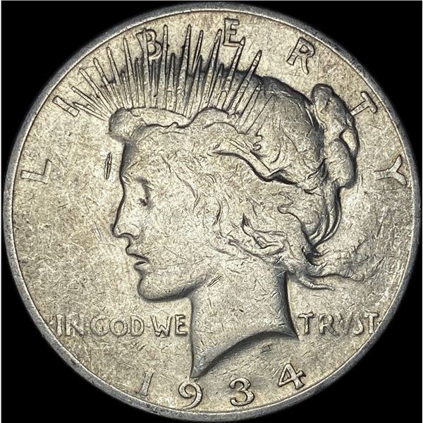 1934-D Silver Peace Dollar ABOUT UNCIRCULATED