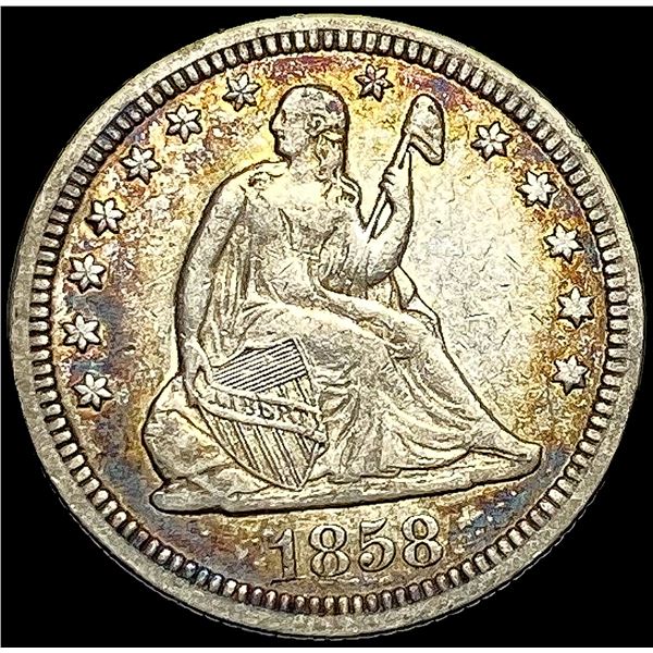 1858 Seated Liberty Quarter NEARLY  UNCIRCULATED