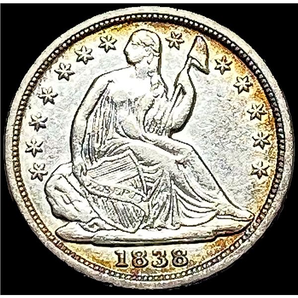 1838 Seated Liberty Half Dime CLOSELY  UNCIRCULATED