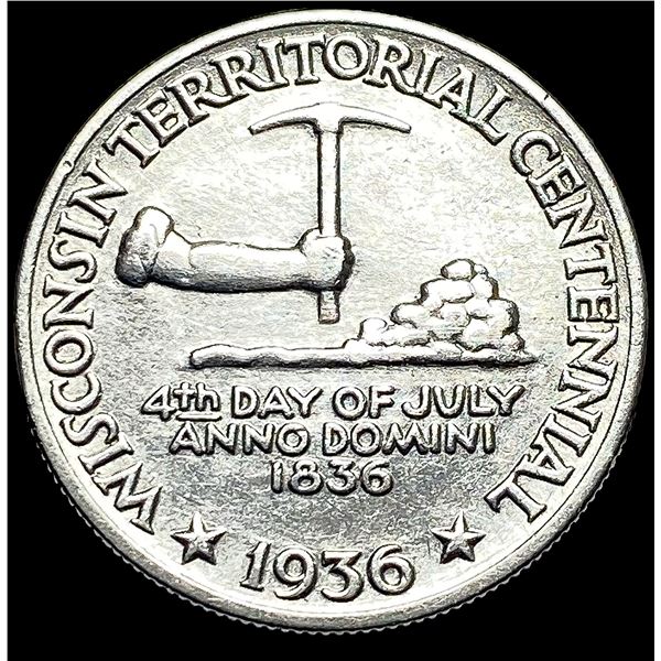 1936 Silver Wisconsin Half Dollar LIGHTLY  CIRCULATED