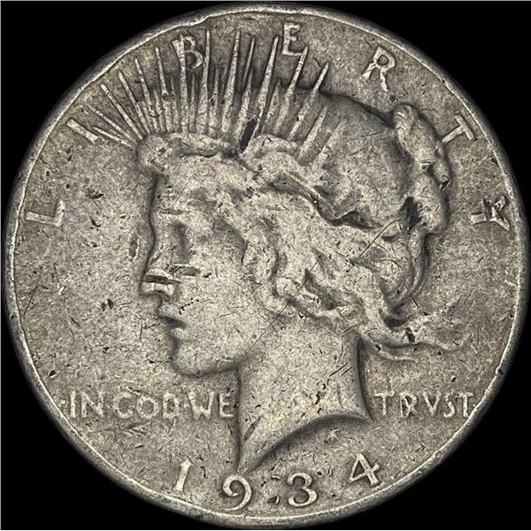 1934 Silver Peace Dollar ABOUT UNCIRCULATED