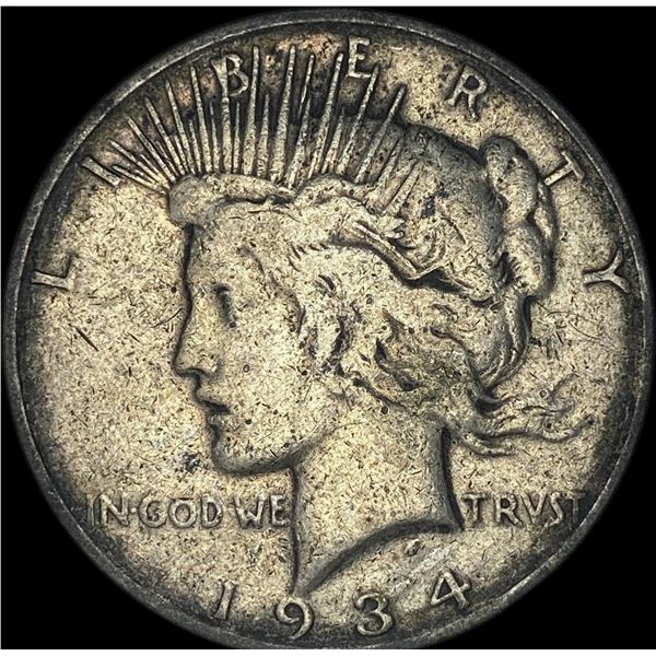 1934 Silver Peace Dollar ABOUT UNCIRCULATED