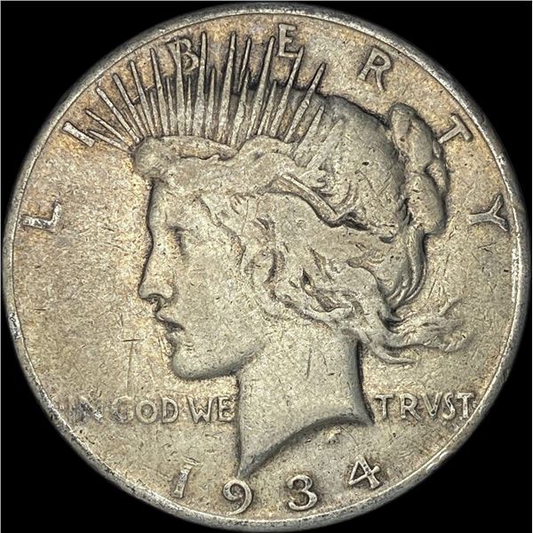 1934-S Silver Peace Dollar ABOUT UNCIRCULATED