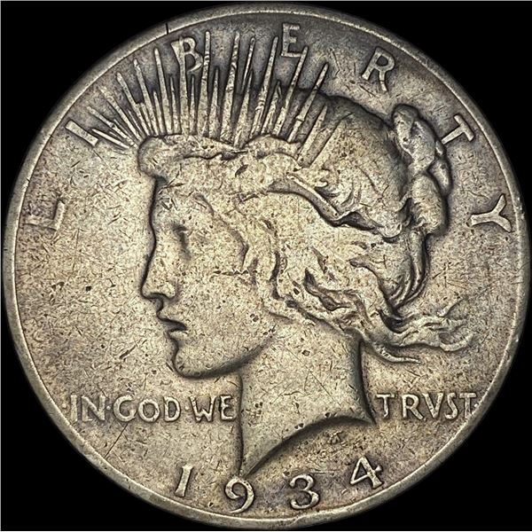 1934-D Silver Peace Dollar ABOUT UNCIRCULATED