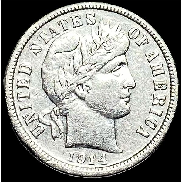 1914-D Silver Barber Dime NEARLY UNCIRCULATED