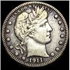 Image 1 : 1911-S Barber Silver Quarter LIGHTLY  CIRCULATED