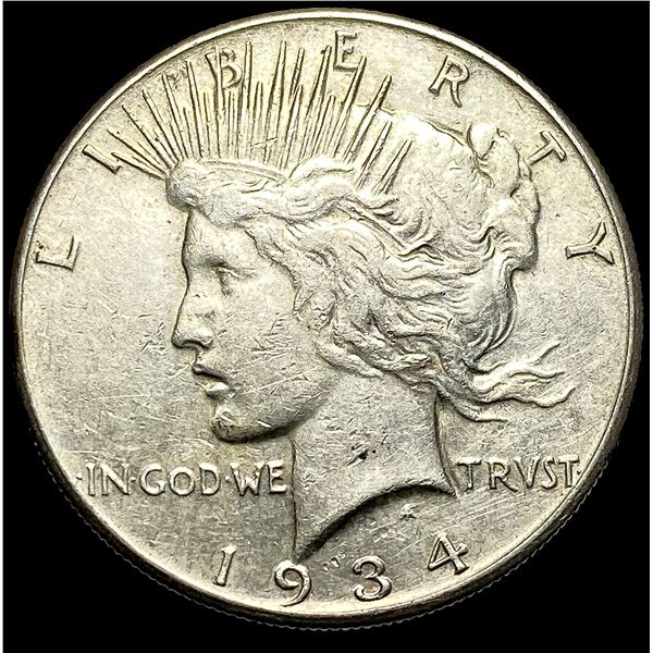 1934-S Peace Silver Dollar NEARLY  UNCIRCULATED