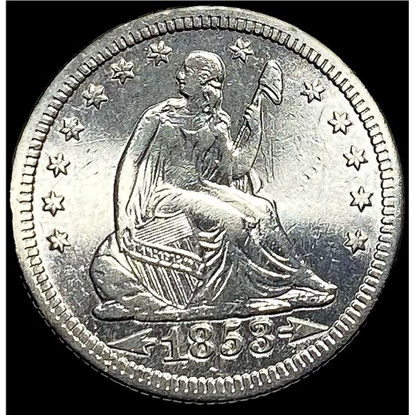 1853 Arrows/Rays Seated Liberty Quarter HIGH  GRADE