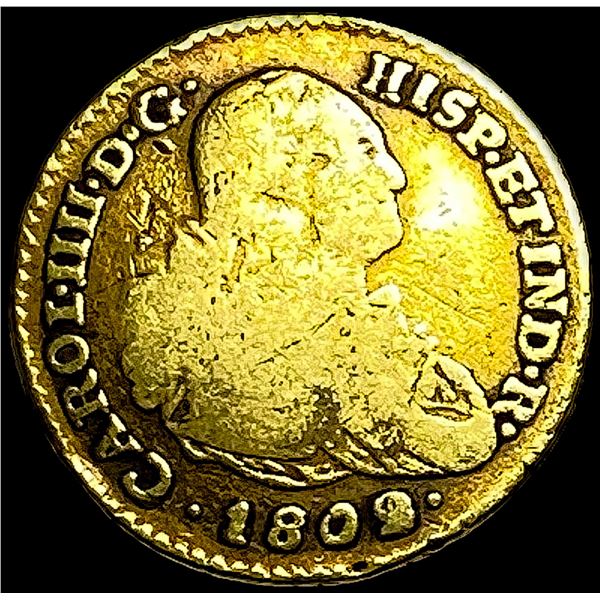1802-MI Mexico 1 Escudo .0952oz Gold NICELY CIRCULATED