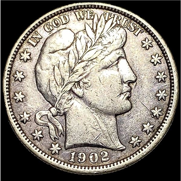 1902 Silver Barber Half Dollar NEARLY  UNCIRCULATED