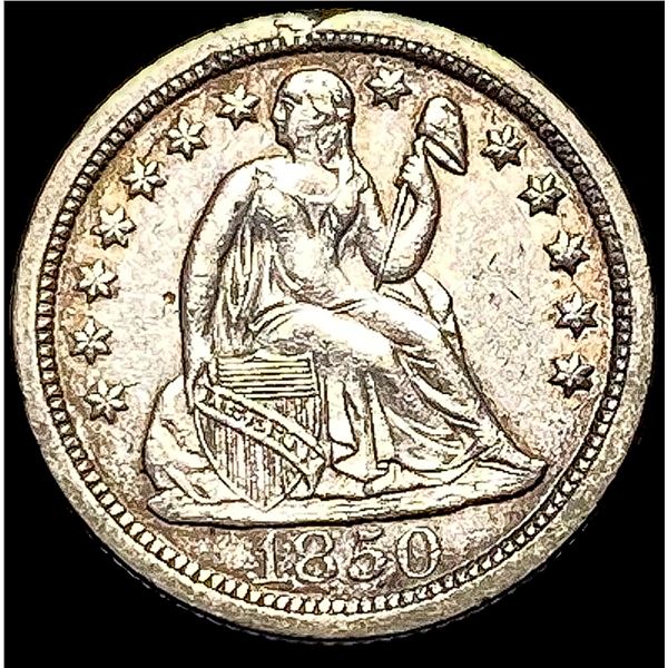 1850-O Silver Seated Liberty Dime NEARLY  UNCIRCULATED