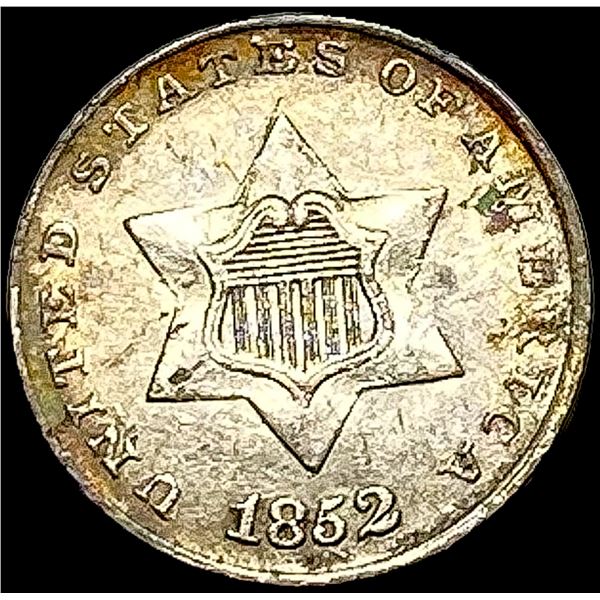 1852 Silver Three-Cent Piece CHOICE AU