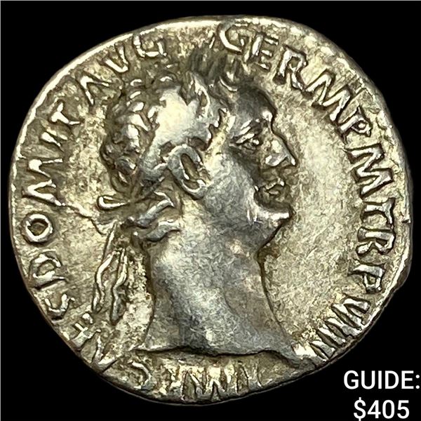 Roman Domitian 81-96 AD SIlver Denarius CLOSELY UNCIRCULATED