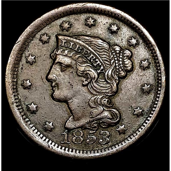 1853 Braided Hair Large Cent NEARLY  UNCIRCULATED