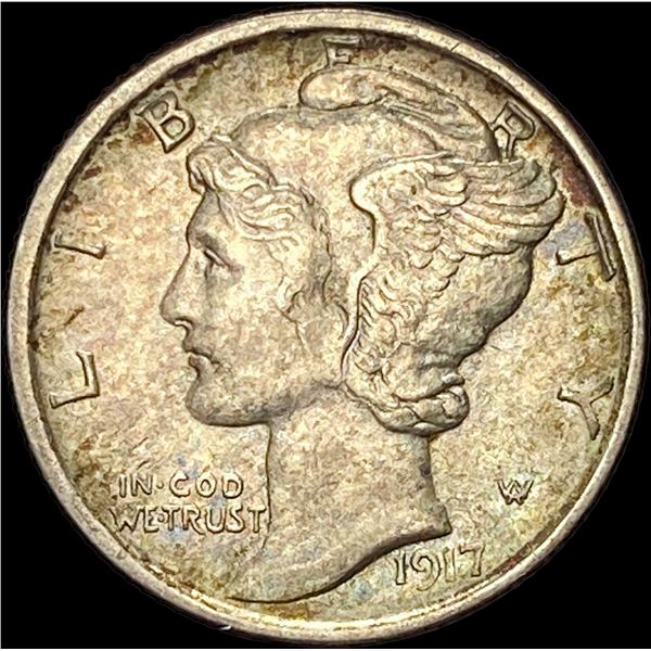 1917-S Silver Mercury Dime CHOICE AU