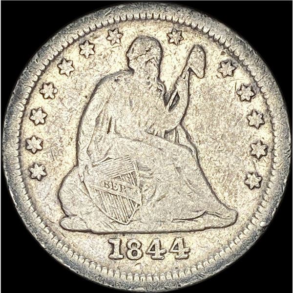 1844-O Silver Seated Liberty Quarter LIGHTLY  CIRCULATED