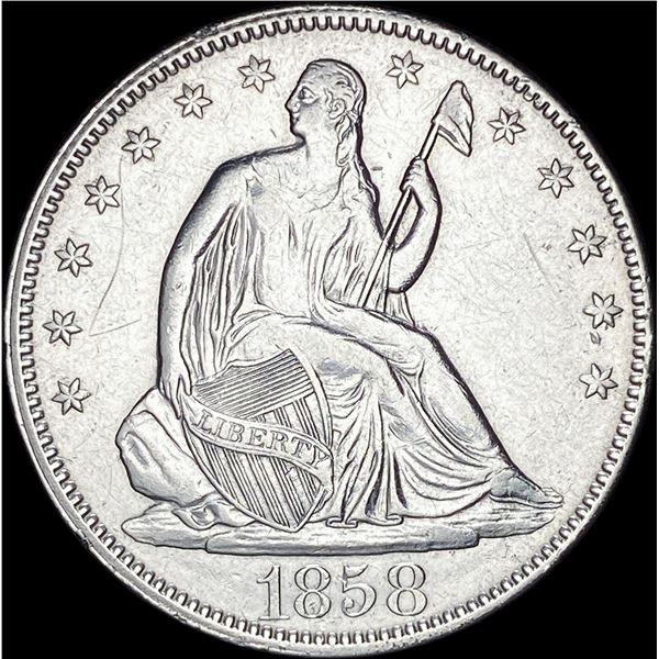 1858 Seated Liberty Half Dollar CLOSELY UNCIRCULATED