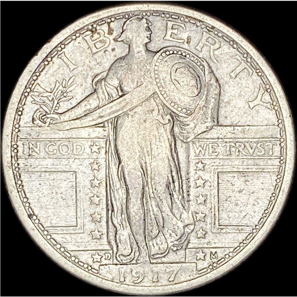 1917-D Type 1 Standing Liberty Quarter NEARLY  UNCIRCULATED