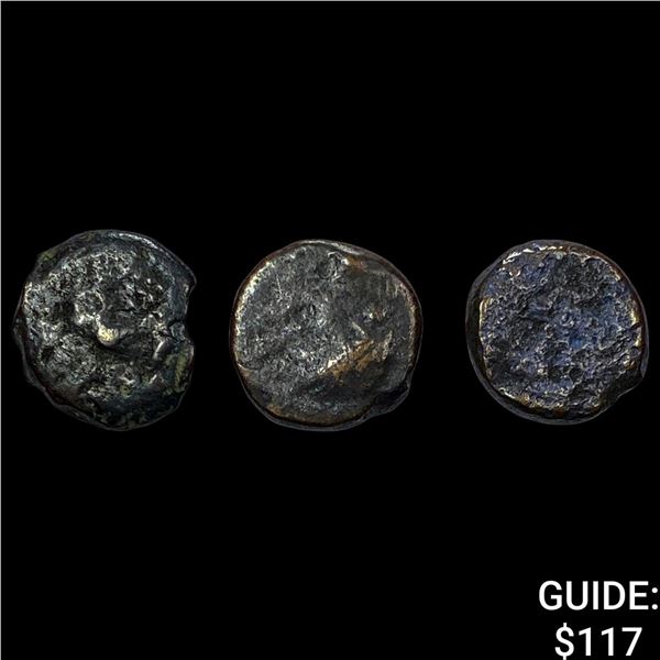 [3 Coins] Mark 12:41 Biblical WIdow's Mite 103-76 BC NEARLY UNCIRCULATED
