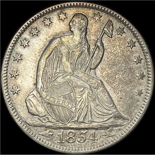 1854 Arrows Seated Liberty Half Dollar CHOICE  AU