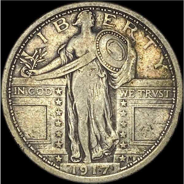 1917 Type 1 Standing Liberty Quarter ABOUT  UNCIRCULATED