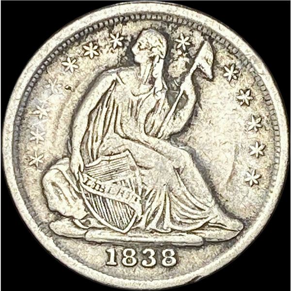 1838 Seated Liberty Half Dime LIGHTLY  CIRCULATED