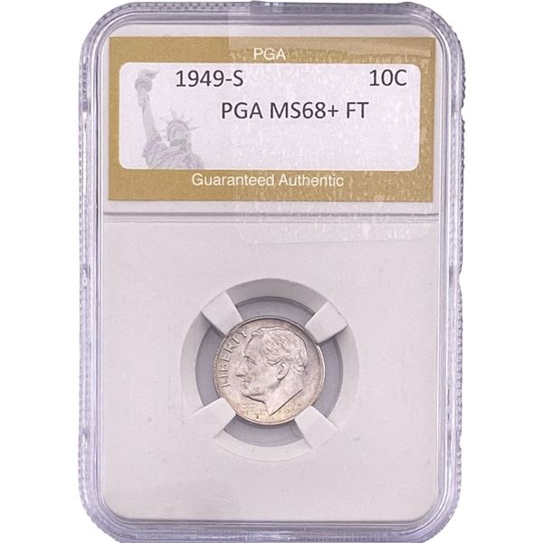 1949-S Roosevelt Dime PGA MS68+ FT