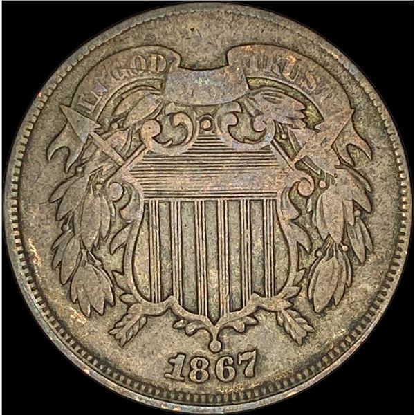 1867 Bronze Two-Cent Piece ABOUT UNCIRCULATED