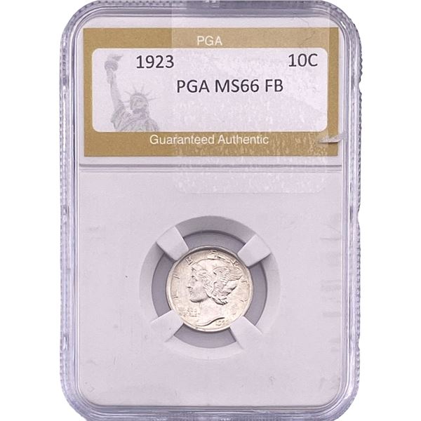 1923 Mercury Silver Dime PGA MS66 FB