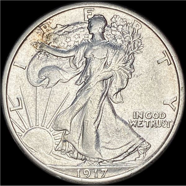 1917-S Walking Liberty Half Dollar NEARLY  UNCIRCULATED