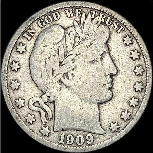 1909-S Silver Barber Half Dollar LIGHTLY  CIRCULATED