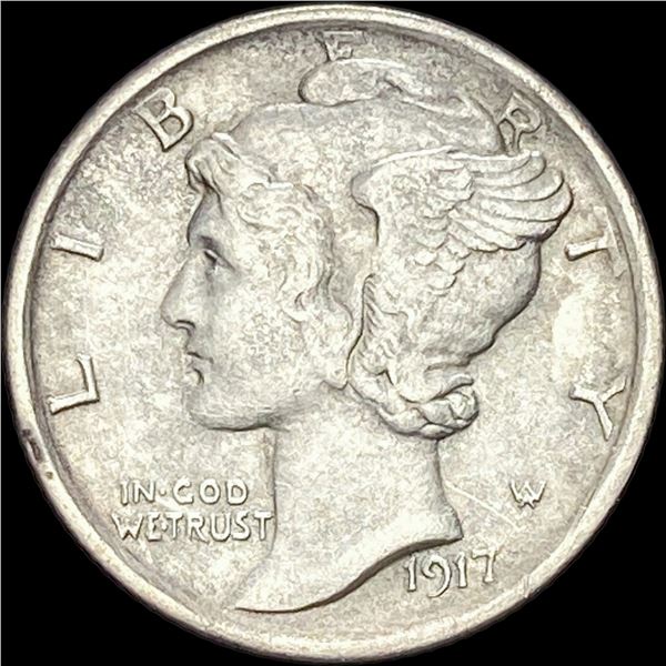 1917-S Silver Mercury Dime NEARLY  UNCIRCULATED