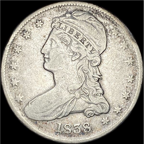 1838 Capped Bust Half Dollar LIGHTLY  CIRCULATED