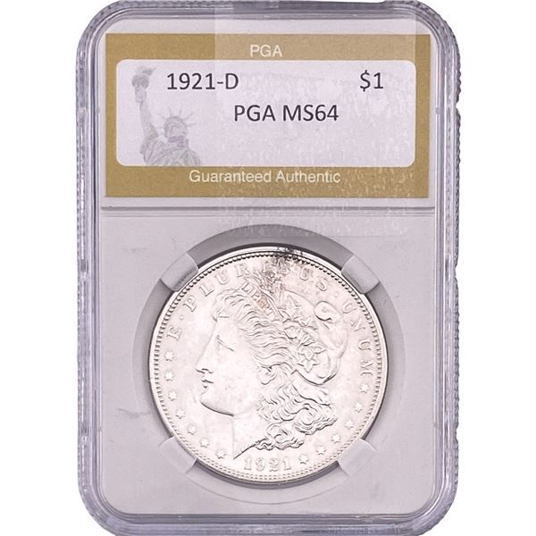 1921-D Morgan Silver Dollar PGA MS64