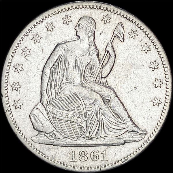 1861 Seated Liberty Half Dollar CLOSELY  UNCIRCULATED